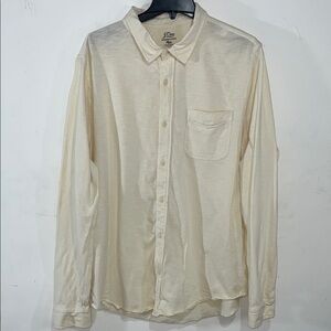 J. Crew 100% Cotton Garment-Dyed Knit Goods Slub Cotton Yarns Button-Down Shirt